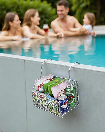 Large Rustproof Shower Caddy Hanging, 304 Stainless Steel Hanging Shower Organizer Basket for Bathroom & Bathtub, Over the Rod Shower Rack for Shampoo, Conditioner, Soap & Bath Accessories(Silver)