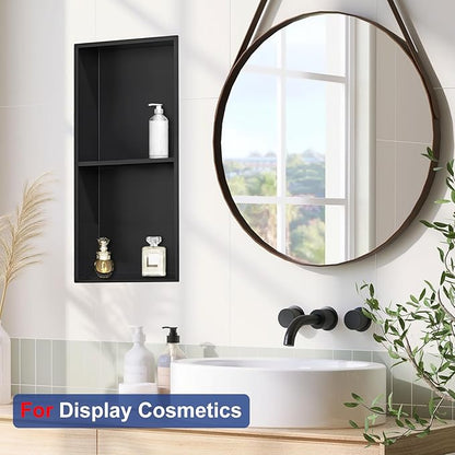 Shower Niche, Stainless Steel Elegant Bathroom Niche, No Tile Needed Recessed Shower Shelf Organizer for Storage