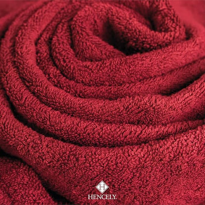Hencely Luxury Hand Towel - Set of 2 (16x28 Inches) - Soft Turkish Cotton, Absorbent, Quick-Drying Face, Body, Kitchen, and Bathroom Towel (Hand Towels 2 Pack, Red)