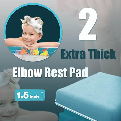 Supa Ant Baby Bath Kneeler and Elbow Rest Pad –Mom’s Choice Award Winner –US-Designed Extra Thick Bathtub Kneeling Pad with 8 Suction Cups, 5-Pocket Organizer, Non-Slip, Cushioned, Durable (Blue)