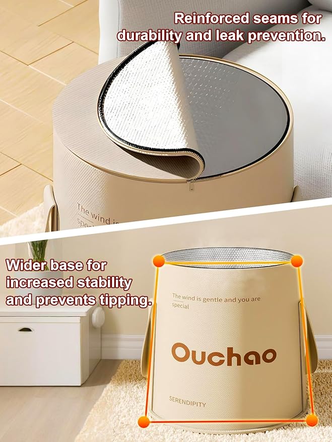Foot Bath Basin Portable Travel Collapsible Foot Basin Folding Foot Bath Tub Soaking Feet Bucket for Camping Outdoor Washing Beige