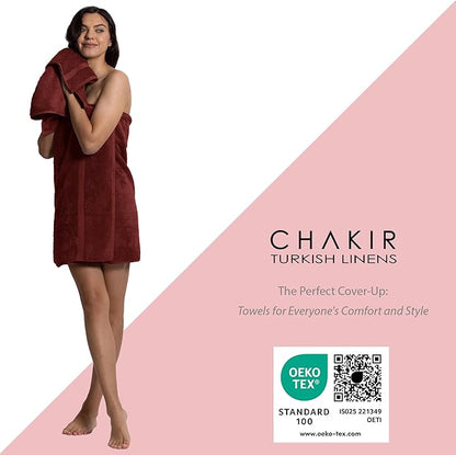 Chakir Turkish Linens | Hotel & Spa Quality 100% Cotton Premium Turkish Towels | Soft & Absorbent (4-Piece Washcloths, Cranberry)