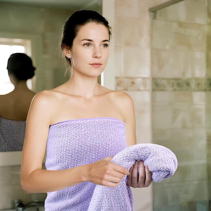 Everplush Diamond Collection Extra Large Bath Sheet Towel – 1 Pieces, Super Soft & Highly Absorbent, Quick-Drying. Perfect for Bathroom, Pool, Swimming Use (Lavender, 35" x 66" 1PK)