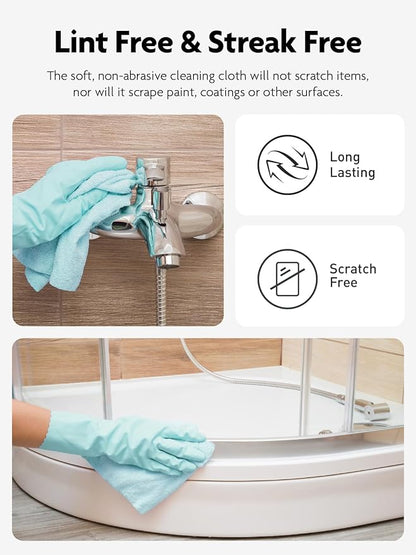 Fantasticlean Microfiber Cleaning Cloth Roll -40 Pack, Tear Away Microfiber Towels, 12" x 12", Reusable, Washable, Scratch Free, Ultra Absorbent Dishcloth for Car, Home Supplies, Pet, Kitchen (Blue)