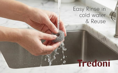 Tredoni Reusable Limescale Remover Ring 0.8x1.6 - Boiler/Kettle Furring Descaler Stainless Steel Mesh 2x4cm
