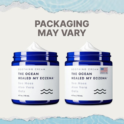 The Ocean Healed My Eczema Natural & Soothing Eczema Cream - Hydrating & Nourishing Psoriasis Cream with Sea Moss & Colloidal Oatmeal - Quick Absorbing Anti Itch for Dry Sensitive Skin (4oz)