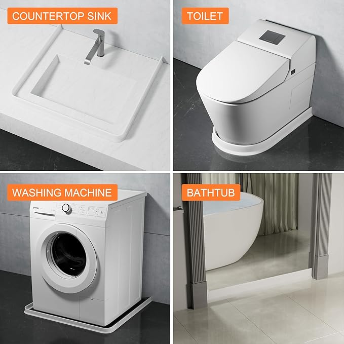 3.8'' High Shower Threshold Water Dam Collapsible Shower Water Splash Guard for Shower Water Blocker for Wet and Dry Separation Bathroom and Kitchen (43 Inch)