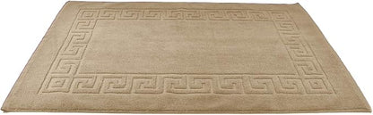 DAN RIVER Greek Cotton Bath Mats Set of 2 – Not a Bathroom Rug, Ultra Soft, Highly Absorbent & Machine Washable Bath Mat Towel for Bathroom Floor Mat – Durable, Quick-Dry, 21x34 Inches, Tan