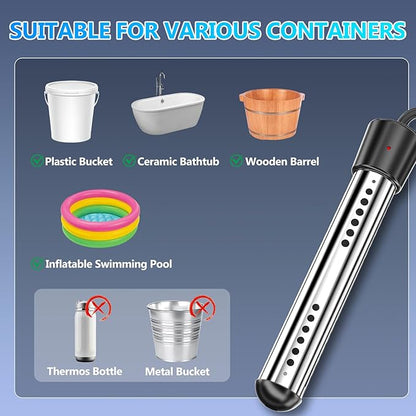BSEED Portable Shower for Camping with Immersion Water Heater, 6000mAh Rechargeable Camping Shower with Intelligent LED Display, Outdoor Shower for Hiking, Travel, Pets & Car Washing, Wartering Plants