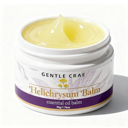 Extracts Helichrysum Balm — Moisturizing Helichrysum Essential Oil Balm, Beeswax & Almond Oil, Multipurpose Salve for Dry & Irritated Skin, Stretch Marks, Scars, Hydrating Relief, 1.76oz