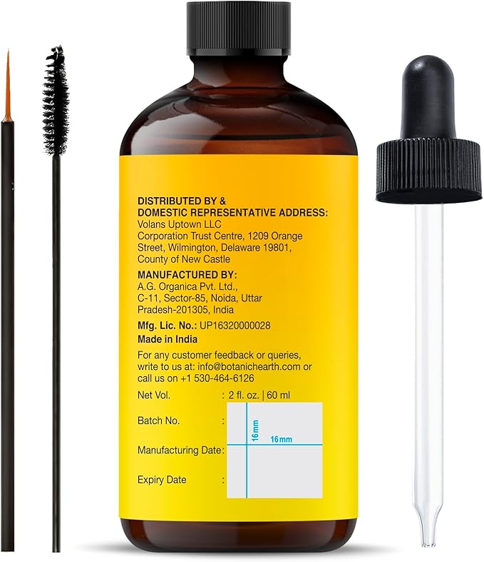 Botanic Hearth Vitamin E Oil (Glass Bottle 2 Fl Oz) | 100% Pure and Natural Oil for Growth of Nails, Hair, Eyebrows & Eyelashes | 35,000 Iu | Hair & Body Oil with Eyebrow & Eyelash Brush