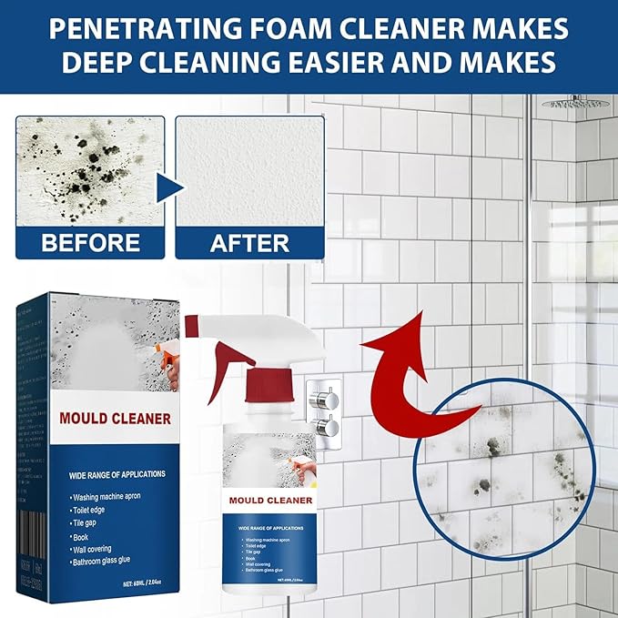 2Pcs Mould Cleaner Spray, Powerful Multi-purpose Foam Cleaner, Mould Cleaner Foam Spray, Spray Cleaner For Household Kitchen, Bathroom, Wall