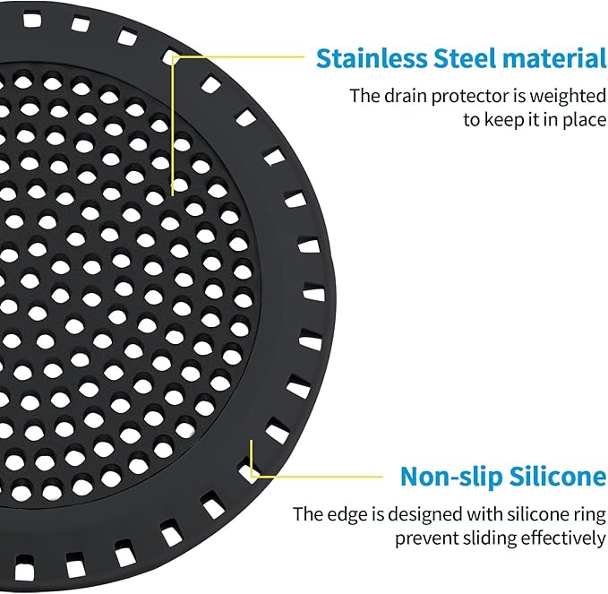 Shower Drain Hair Catcher,Shower Drain Cover Bathtub Drain Strainers Weighted Metal Hair Trap Stopper Sink Drain Protector Filter Bathroom Flat Strainer Stopper