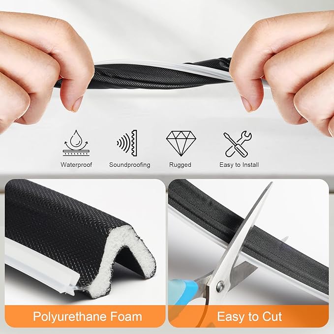 Storystore Door Weather Stripping 59 FT, Foam Kerf Weather Stripping Door Seal for Doors and Windows Insulation with Slot Card Frame