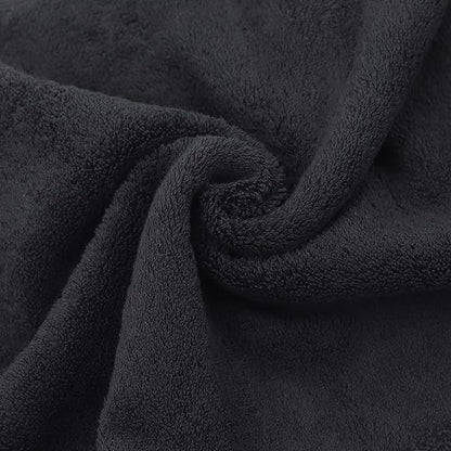 Monogrammed Hand Towel, Personalized Initial Gift, Extra Absorbent 100% Turkish Cotton - Soft Terry Finish - Set of 2 - White Block Initial U - Embroidered on Black Towels
