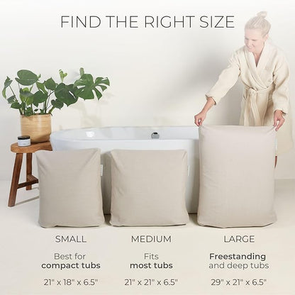 BADESOFA® Luxury Bath Pillow S - Ultra Comfortable & Quick-Drying Bath Back Pillow - Washable Full Body Bath Pillow for Bathtub - Therapeutic Head and Neck Support - Luxury Spa Cushion in Charcoal