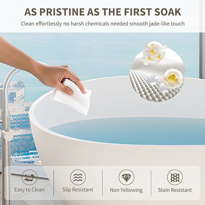 Abruzzo 63" Matte White Freestanding Solid Surface Bathtub - Stone Resin Soaking Tub, cUPC Certified