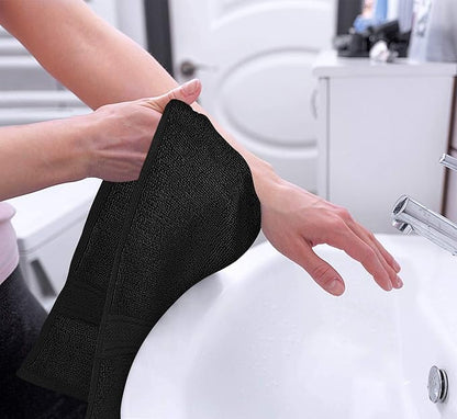 Utopia Towels 6 Pack Premium Hand Towels Set, 16 by 28 inches, 100% Ring Spun Cotton, Ultra Soft and Highly Absorbent 600GSM Towels for Bathroom, Gym, Shower, Hotel, and Spa, Black