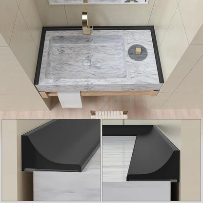 39Inch Collapsible Shower Threshold Water Dam Barrier, Self Adhesive Silicone Waterproof Shower Barrier Water Strip Dam for The Gap Between the Shower Kitchen Countertop Sink and Cooktop