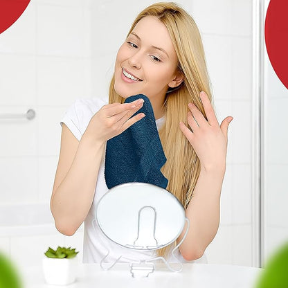 RIVERSIDE 12 Pack Premium 100% Cotton Face Washcloths, 550 GSM, 12 x 12 Inches, Soft, Absorbent Towels for Body & Shower, Bathroom Wash Clothes, Durable Face Towels Set for Spa, Gym, Opal Blue