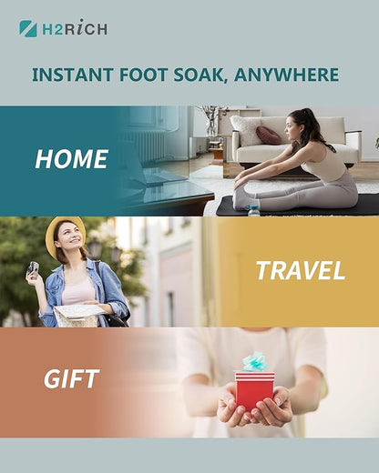 Hydrogen Foot Soak Effervescent Tablets 6 Pack | Ginger & Mugwort Herb Foot Bath, Relaxing Spa Pedicure Care | Improves Circulation, Soothes Tired Feet, Softens Calluses, Controls Odor