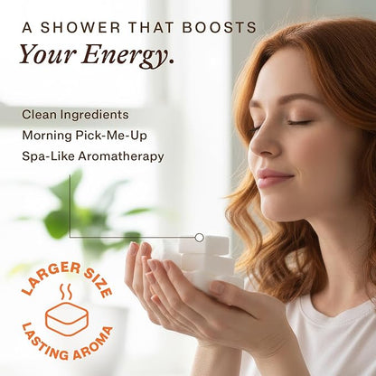 Shower Steamers Aromatherapy - USA Made with Natural Ingredients & Citrus Essential Oil, Christmas Stocking Stuffers for Men & Women, Long Lasting Shower Bombs for Energy Boost, White Elephant Ideas