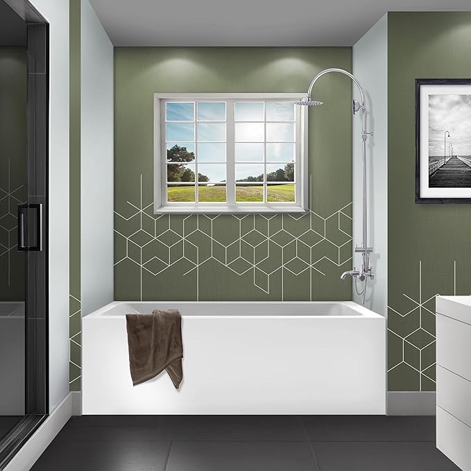 Fine Fixtures Acrylic, Fiberglass Alcove Soaking Bathtub with Integral Apron Front - Drain Included (72" x 36", Right Hand, White)