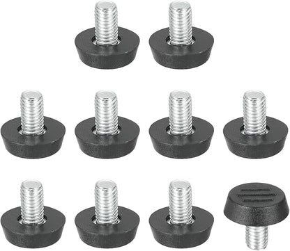 PATIKIL 10 Pcs M8 x 13mm Thread Adjustable Furniture Levelers, Furniture Feet Levelers Screw on Steel Screw in Threaded Leveling Feet Glides for Table Chair Cabinet Patio Legs