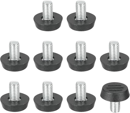 PATIKIL 10 Pcs M8 x 13mm Thread Adjustable Furniture Levelers, Furniture Feet Levelers Screw on Steel Screw in Threaded Leveling Feet Glides for Table Chair Cabinet Patio Legs