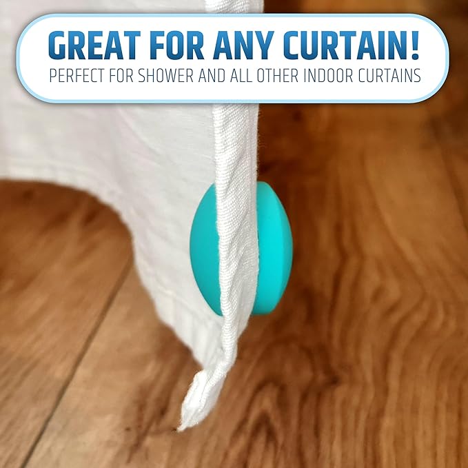 Powerful Anti-Billowing Magnetic Shower Curtain Weights for Splash-Free Bath Experience - 360° Silicone Wrapped - Will Never Rust - Heavy Magnets Prevent Curtain Liners from Blowing | 4 Pairs | Green