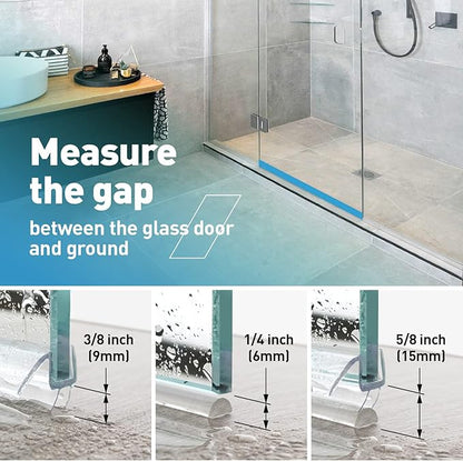 Shower Door Bottom Seal, 4 PCS 3/8" x 36" Shower Door Sweep for 3/8 Inch Glass, Frameless Glass Shower Door Seal Strip, Stop Shower Leaks and Create a Water Barrier