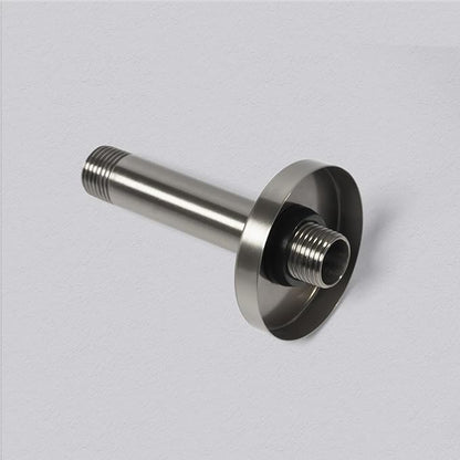 4 Inch Shower Arm with Flange, Ceiling Mounted Shower Head Extension Arm, 1/2 NPT Straight Arm for Rain Shower Head, Stainless Steel Shower Head Extension Replacement Pipe Arm, Brushed Nickel