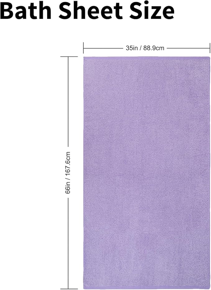 Everplush Diamond Collection Extra Large Bath Sheet Towel – 1 Pieces, Super Soft & Highly Absorbent, Quick-Drying. Perfect for Bathroom, Pool, Swimming Use (Lavender, 35" x 66" 1PK)