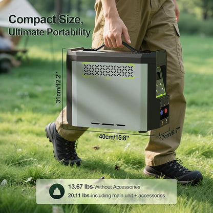 Portable Water Heater, Propane Water Heater with Shower Pump, Max 100 Mins 3s Instant Hot 20,000 BTU, 4000mAh Rechargeable Built-in Battery for Outdoor Cleaning, Camping, Hunting, Hiking