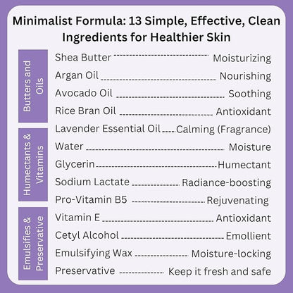 RaGaNaturals Lavender Shea Butter Hand and Body Lotion, 8 Fl Oz - Moisturizing, Plant-Based, Vegan, with Argan, Avocado Oil & Vitamin E