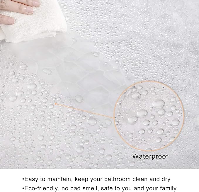 WELTRXE Extra Long Shower Curtain Liner with Magnets, 72 x 84 Inch Waterproof 3D Water Cube Clear Bathroom Shower Curtains, No Chemical Smell, Heavy Duty, Extra Long for Shower Stall, Bathtubs