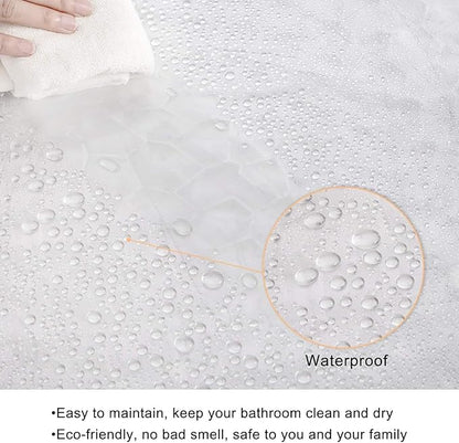 WELTRXE Extra Long Shower Curtain Liner with Magnets, 72 x 84 Inch Waterproof 3D Water Cube Clear Bathroom Shower Curtains, No Chemical Smell, Heavy Duty, Extra Long for Shower Stall, Bathtubs