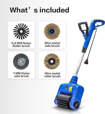 Grout Cleaner Machine with Grout Brush,Heavy Duty with Wire Surface Brush,Standy Safety Grout Scrubber,Moss,Weed Between Floor Tiles,Patio,Board,Bricks, (Outdoor Bundle)