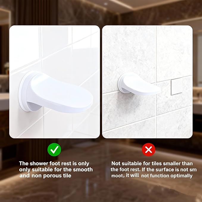Shower Foot Rest for Shaving Legs with Strong Suction Cup Non-Slip Shower Step for Smooth Surface Bathroom Support Shaving Foot Rest Pedal