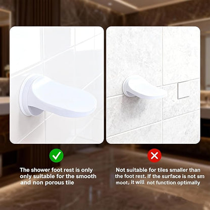 Shower Foot Rest for Shaving Legs with Strong Suction Cup Non-Slip Shower Step for Smooth Surface Bathroom Support Shaving Foot Rest Pedal