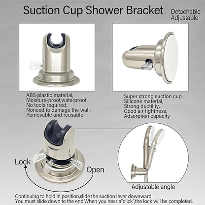 RV Outdoor Shower Head Kit with Garden Hose Fitting and Suction Cup - RV Outside Shower - Easily Installed and Removed On Outside of Camper