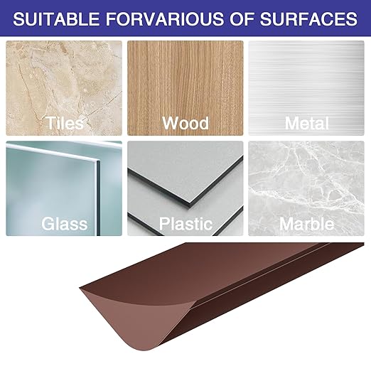 Flexible Molding Trim, Flexible Bendable Adhesive Caulking Strip, Molded Trim, Peel and Stick Home Decorative Edge for Bathroom, Kitchen, Floor, Wall (Dark Brown, 0.83in x 0.24in x 3.3ft)