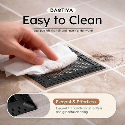 Not Moving Shower Drain Hair Catcher,Effective Hair Catcher Shower Drain,Square Flat Shower Drain Cover Protector Filter,Efficient Drainage,Hair Trap Stopper