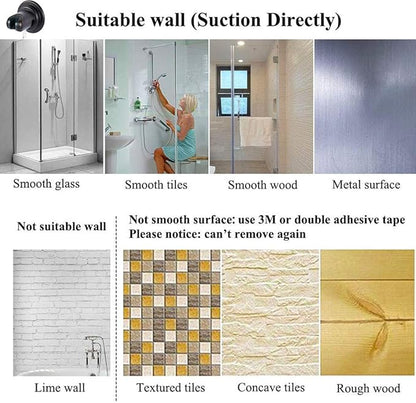JiePai Vacuum Suction Cup Shower Head Holder,Adhesive Adjustable Suction Handheld Shower Holder Bracket,Removable Wall Mount Head Holder for Bathroom,Oil Rubbed Bronze