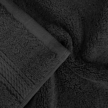 Superior Egyptian Cotton Pile 3 Piece Towel Set, Includes 1 Bath, 1 Hand, 1 Face Towel/Washcloth, Ultra Soft Luxury Towels, Thick Plush Essentials, Guest Bath, Spa, Hotel Bathroom, Black