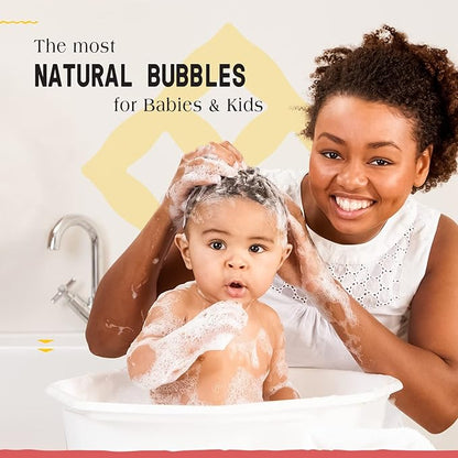 Alaffia Babies & Kids Bubble Bath, Coconut Strawberry, Pump Included – Gentle Cleanser with Raw Shea Butter and Hibiscus, 32 Fl Oz