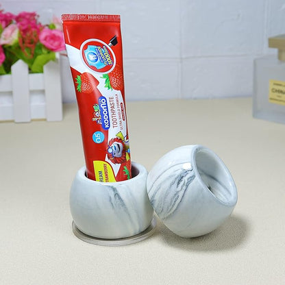 Small Ceramic Electric Toothbrush Holder Stand for Bathroom Vanity Countertop,Set of 2,Grey