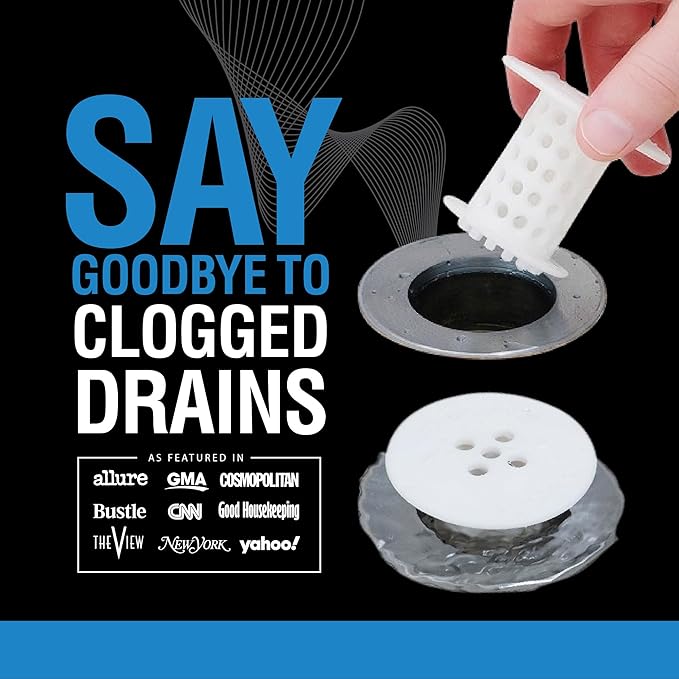 TubShroom Tub Drain Hair Catcher Strainer, White – Drain Protector and Hair Catcher for Bathroom Drains, Fits 1.5” – 1.75” Bathtub and Shower Tub Drains