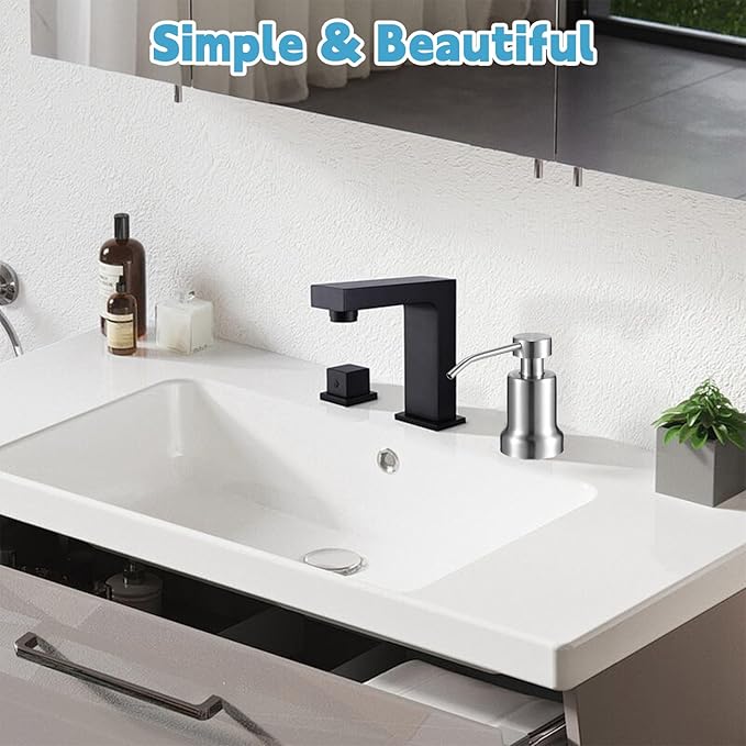 Foaming Soap Dispenser for Kitchen Sink, Kitchen Bathroom Soap Dispenser Pump, Foaming Hand Soap Dispenserr, Stainless Steel Foam Soap Dispenserr with 21oz Under Counter Plastic Bottle