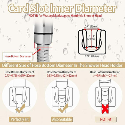 Shower Head Holder Handheld Shower Wand Holder Adjustable Shower Head Bracket Shower Wall Mount Holder, Polished Brass/Gold Finish, Drill Free Glue Installation